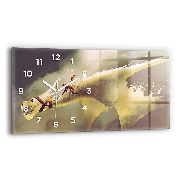 Horloge horizontale en verre Illustration d'un dragonnier