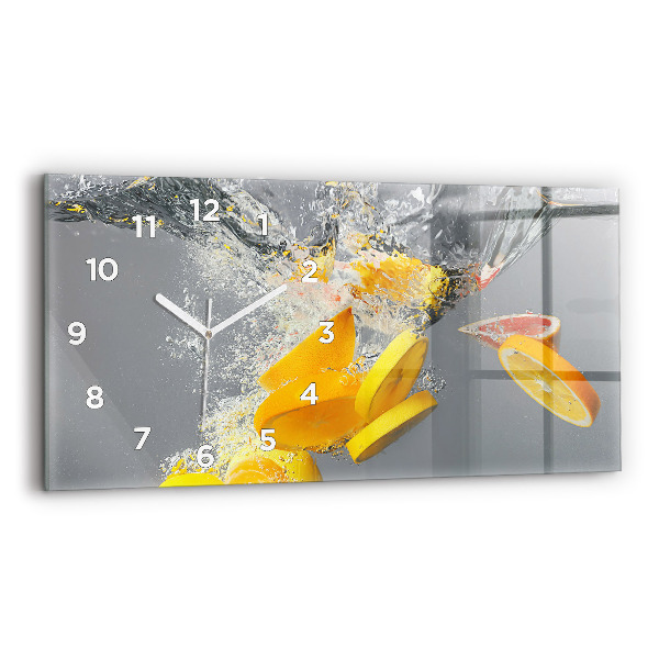 Horloge murale horizontale Agrumes dans l'eau