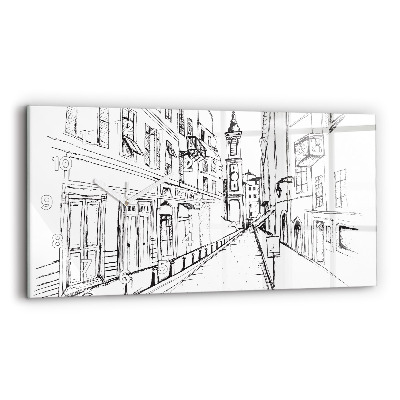 Horloge murale horizontale Dessin de ville Provence