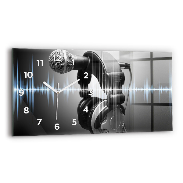 Horloge murale horizontale Microphone et écouteurs