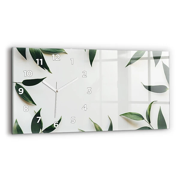 Horloge murale horizontale Cadre de feuilles