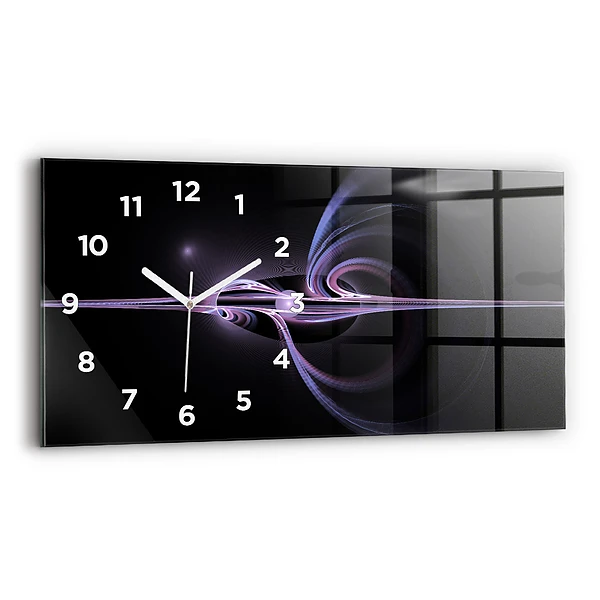 Horloge murale horizontale Abstraction violette