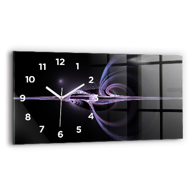 Horloge murale horizontale Abstraction violette