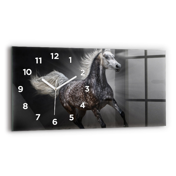 Horloge murale horizontale Cheval au galop