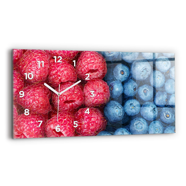 Horloge horizontale en verre Myrtilles et framboises