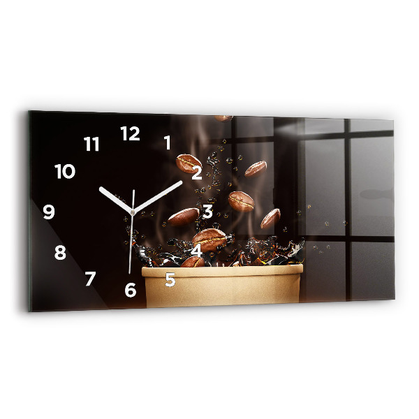 Horloge horizontale en verre Café chaud