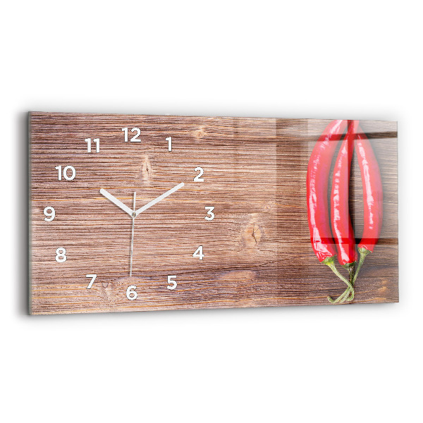 Horloge horizontale en verre Paprika