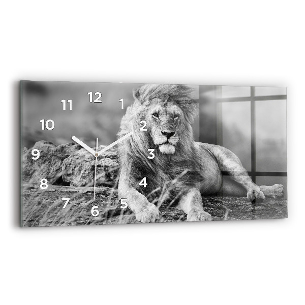 Horloge horizontale en verre Abstrait - Lion