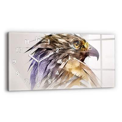 Horloge murale horizontale Oiseau de proie