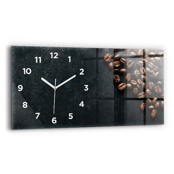 Horloge murale horizontale Grains de café