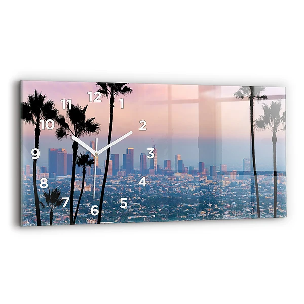 Horloge horizontale en verre Coucher de soleil à Los Angeles
