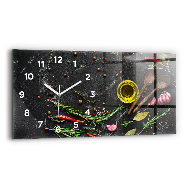 Horloge rectangulaire horizontale Épices sur le comptoir