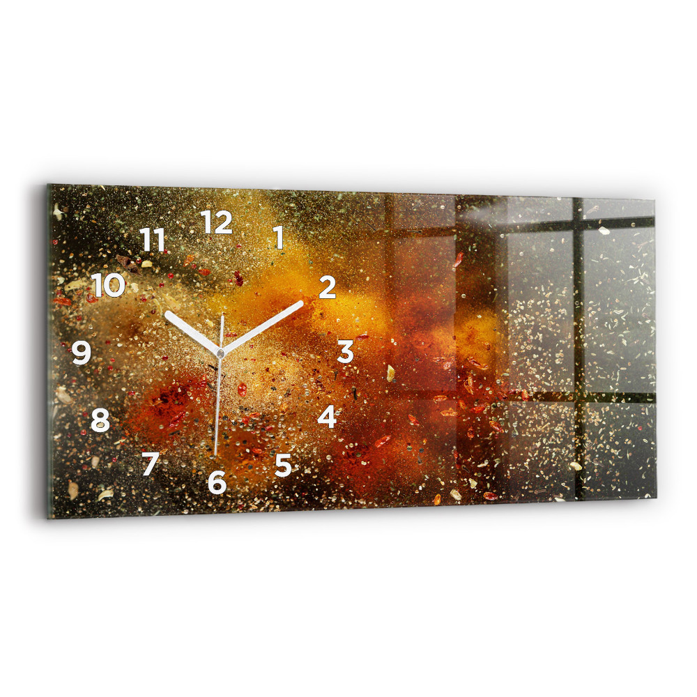 Horloge horizontale en verre Abstraction d'épices