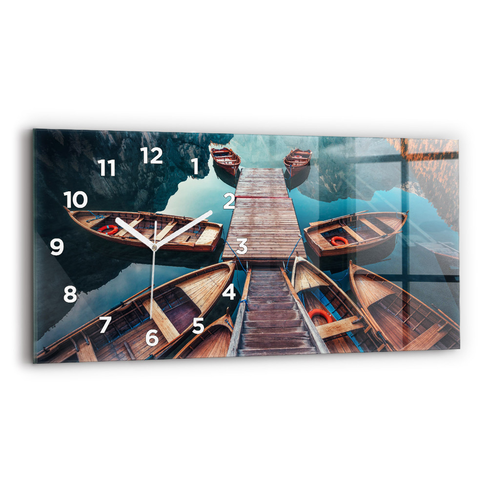 Horloge horizontale en verre Plate-forme et lac