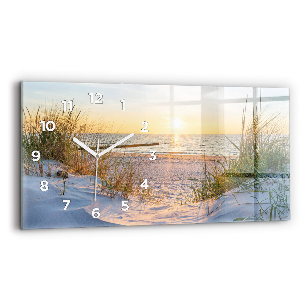 Horloge murale horizontale Coucher de soleil sur la mer