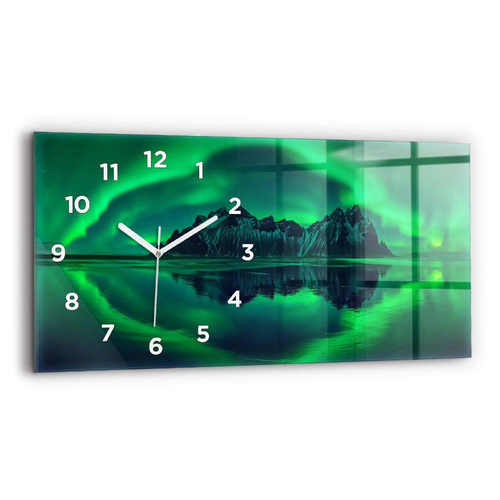 Horloge murale horizontale Aurore boréale