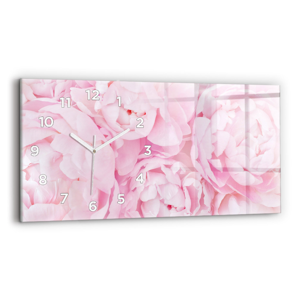 Horloge horizontale en verre Fleurs épanouies