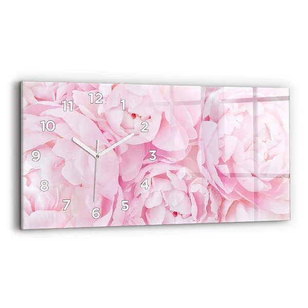 Horloge horizontale en verre Fleurs épanouies