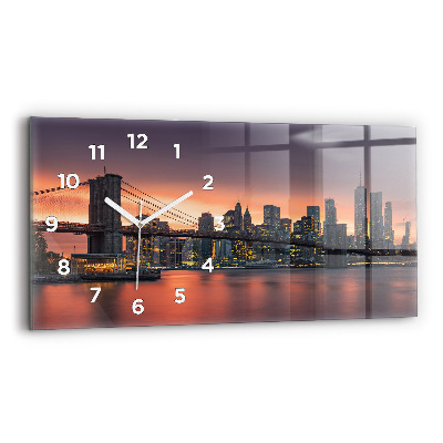Horloge horizontale en verre New York East River