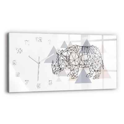 Horloge horizontale en verre Motif géométrique