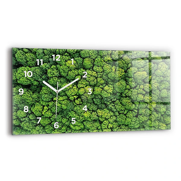 Horloge murale horizontale Forêt vue d'oiseau