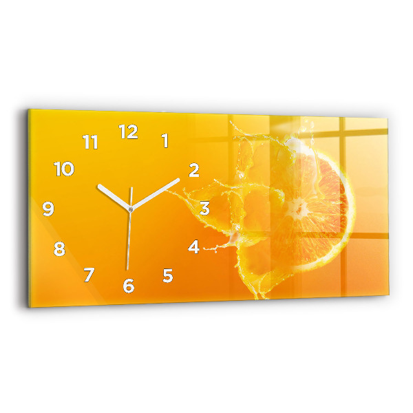 Horloge horizontale en verre Orange