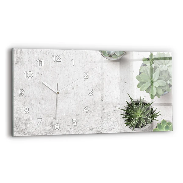 Horloge rectangulaire horizontale Plantes décoratives