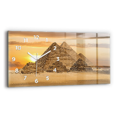 Horloge rectangulaire horizontale Pyramides et coucher de soleil