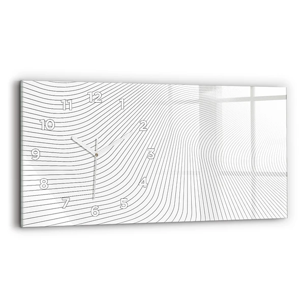 Horloge horizontale en verre Lignes abstraites