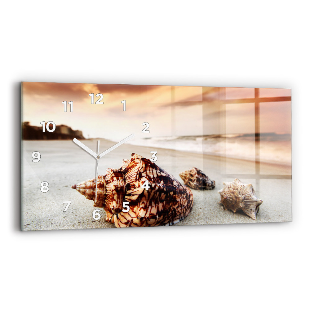 Horloge murale horizontale Coquillage sur la plage