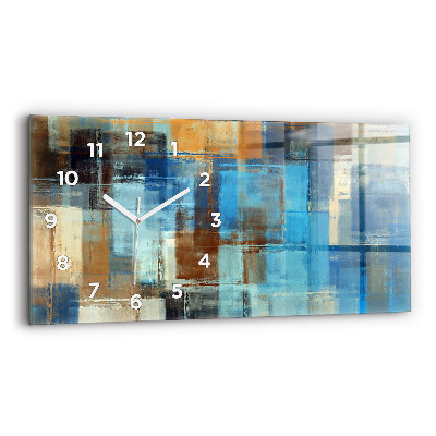 Horloge rectangulaire horizontale Fond coloré - abstrait