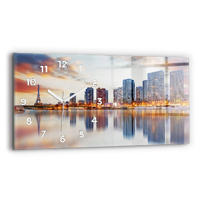 Horloge rectangulaire horizontale Panorama avec la Tour Eiffel
