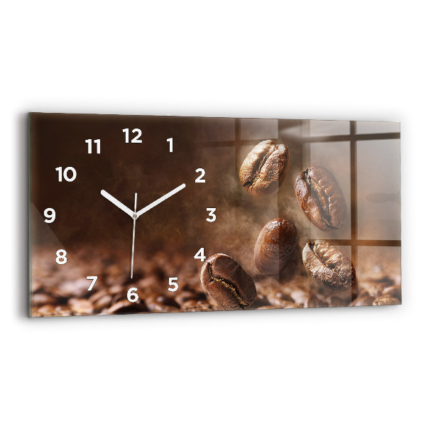 Horloge rectangulaire horizontale Grains de café