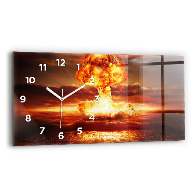 Horloge murale horizontale Explosion d'une bombe atomique