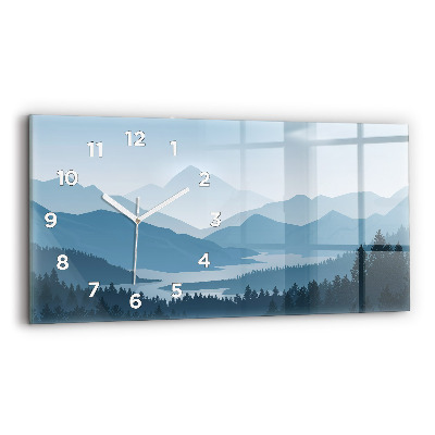 Horloge rectangulaire horizontale Paysage montagneux