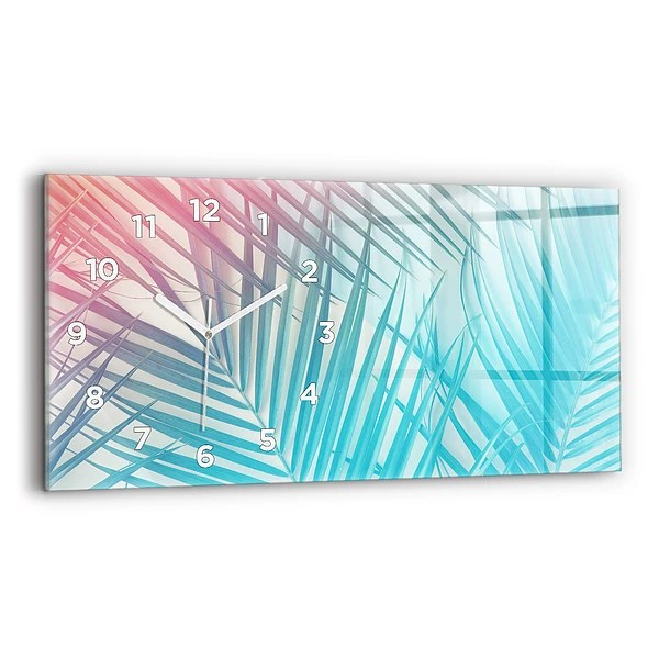 Horloge horizontale en verre Palmier tropical
