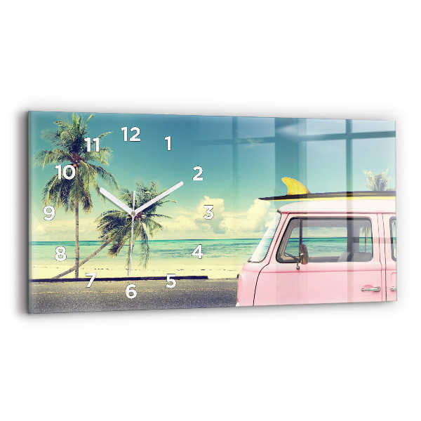 Horloge rectangulaire horizontale Voiture avec planche de surf