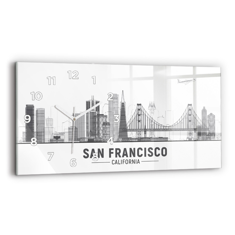 Horloge rectangulaire horizontale Ligne d'horizon de San Francisco