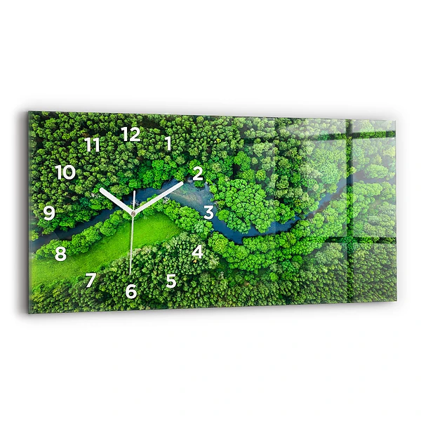 Horloge murale horizontale Rivière dans la forêt
