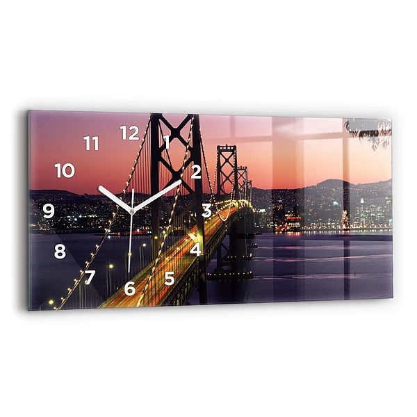 Horloge horizontale en verre Coucher de soleil aux USA