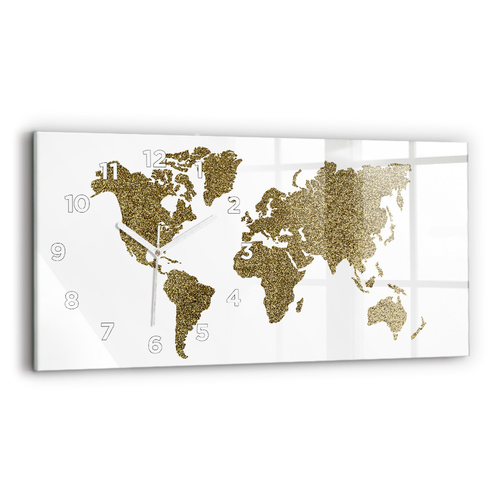 Horloge murale horizontale Carte du monde