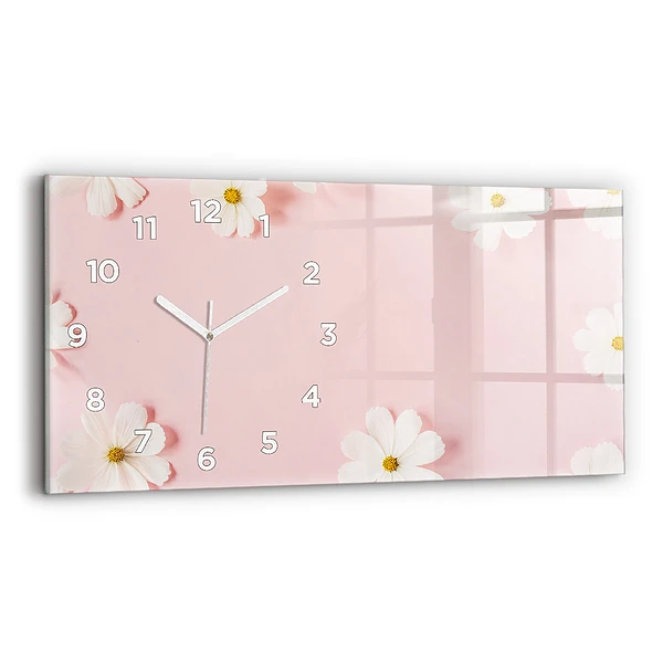 Horloge rectangulaire horizontale Fleurs de marguerite