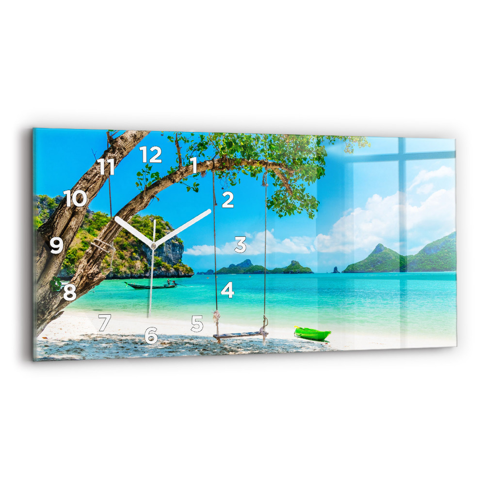 Horloge horizontale en verre Île ensoleillée en Thaïlande