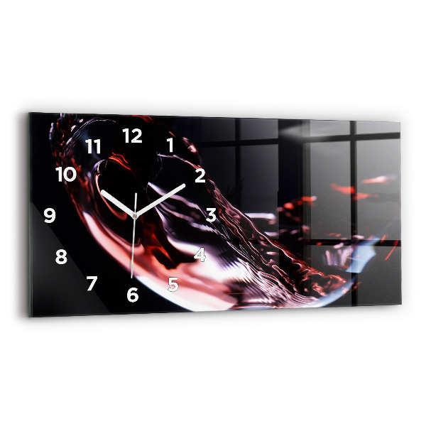 Horloge rectangulaire horizontale Verre de vin