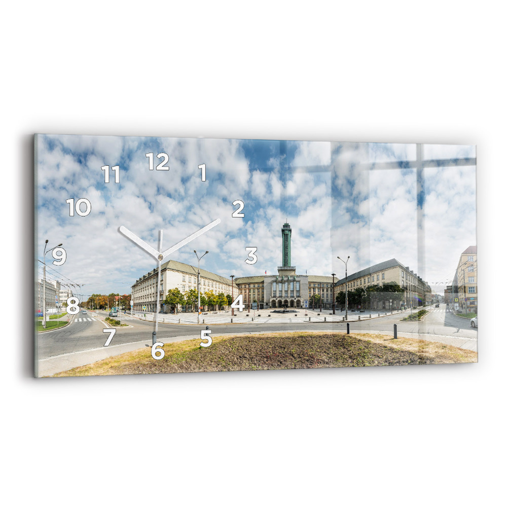 Horloge horizontale en verre Panorama d'Ostrava