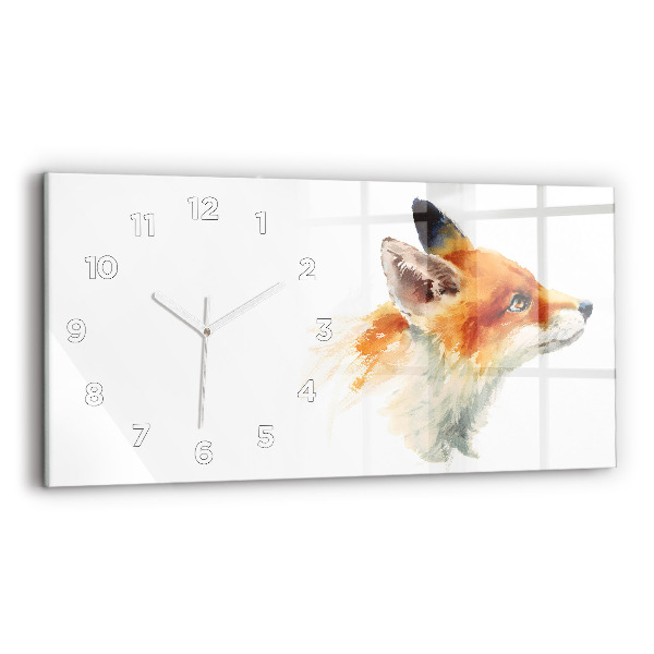 Horloge murale horizontale Aquarelle jeune renard