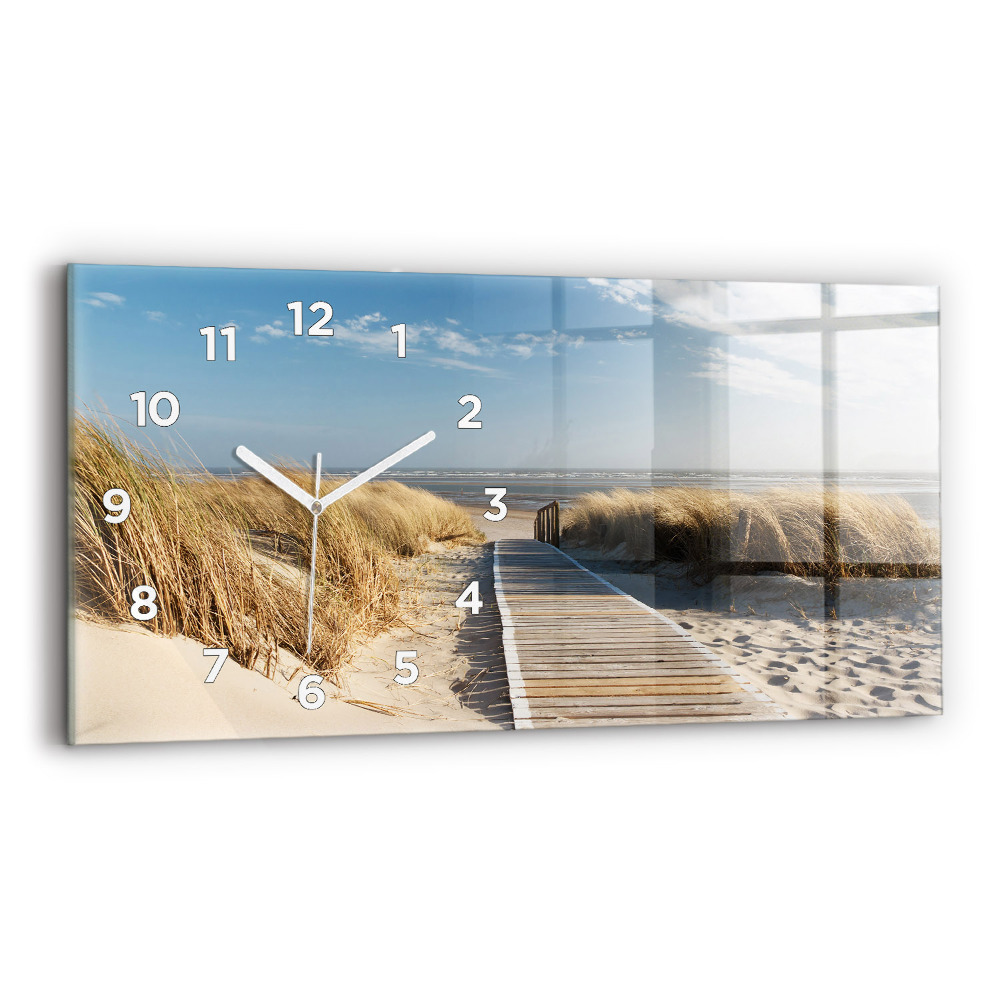 Horloge murale horizontale Vue de la plage