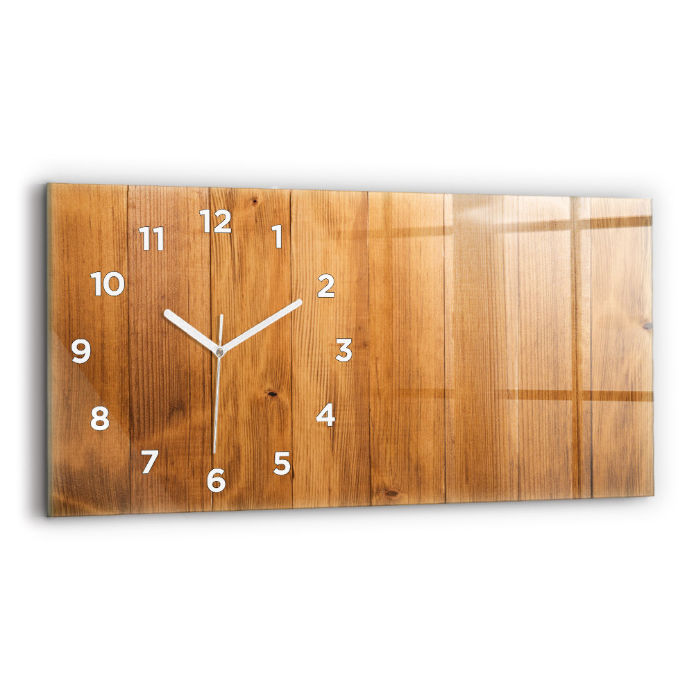 Horloge murale horizontale Planches en bois