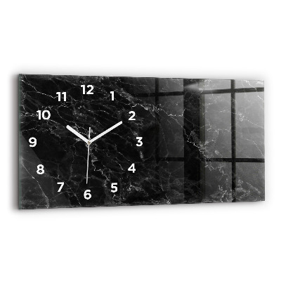 Horloge horizontale en verre Marbre foncé
