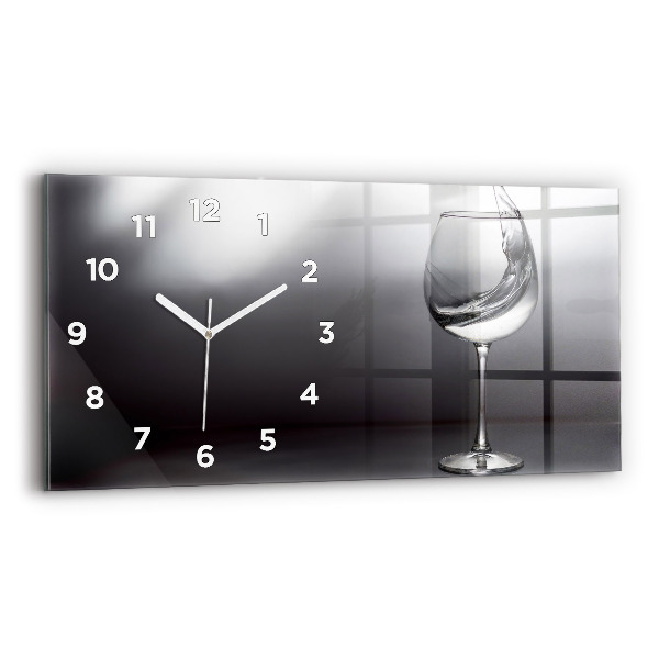 Horloge rectangulaire horizontale Verre à vin